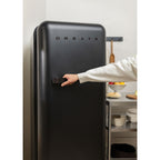 Retro Fridge 281L - Retro Fridge - Black with Black Handles
