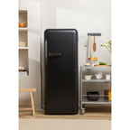 Retro Fridge 281L - Retro Fridge - Black with Black Handles