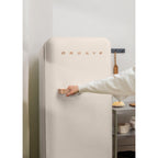 Retro Fridge 281L - Frigorífico Retro - Blanco Roto Tiradores Oro Rosa