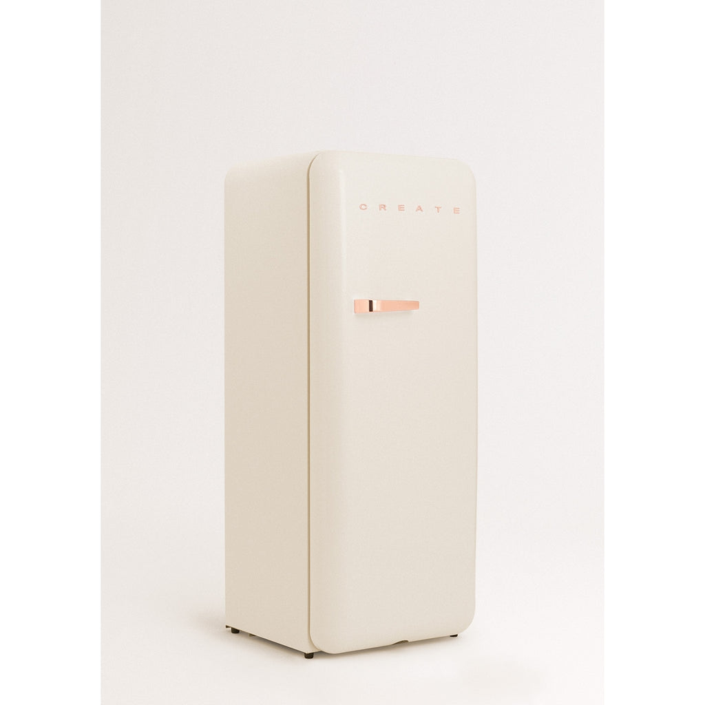 Retro Fridge 281L - Frigorífico Retro - Blanco Roto Tiradores Oro Rosa