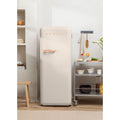 Retro Fridge 281L - Frigorífico Retro - Blanco Roto Tiradores Oro Rosa