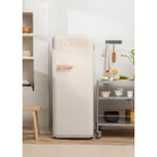 Retro Fridge 281L - Frigorífico Retro - Blanco Roto Tiradores Oro Rosa