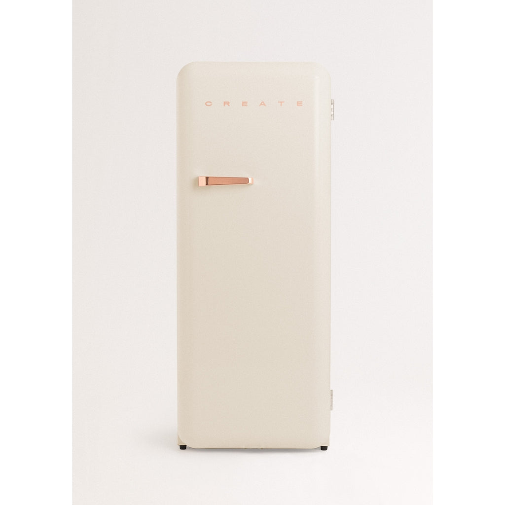 Retro Fridge 281L - Frigorífico Retro - Blanco Roto Tiradores Oro Rosa