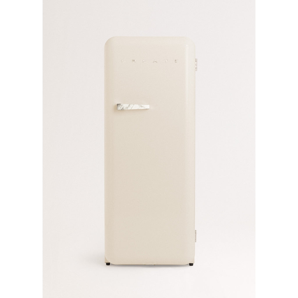Retro Fridge 281L - Réfrigérateur Rétro - Blanc Cassé Poignées Marbre