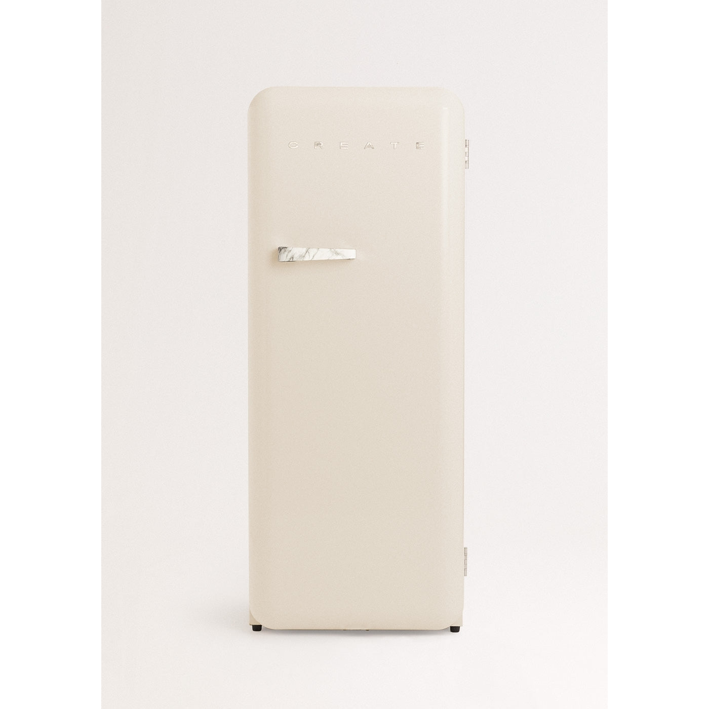 Retro Fridge 281L - Réfrigérateur Rétro - Blanc Cassé Poignées Marbre