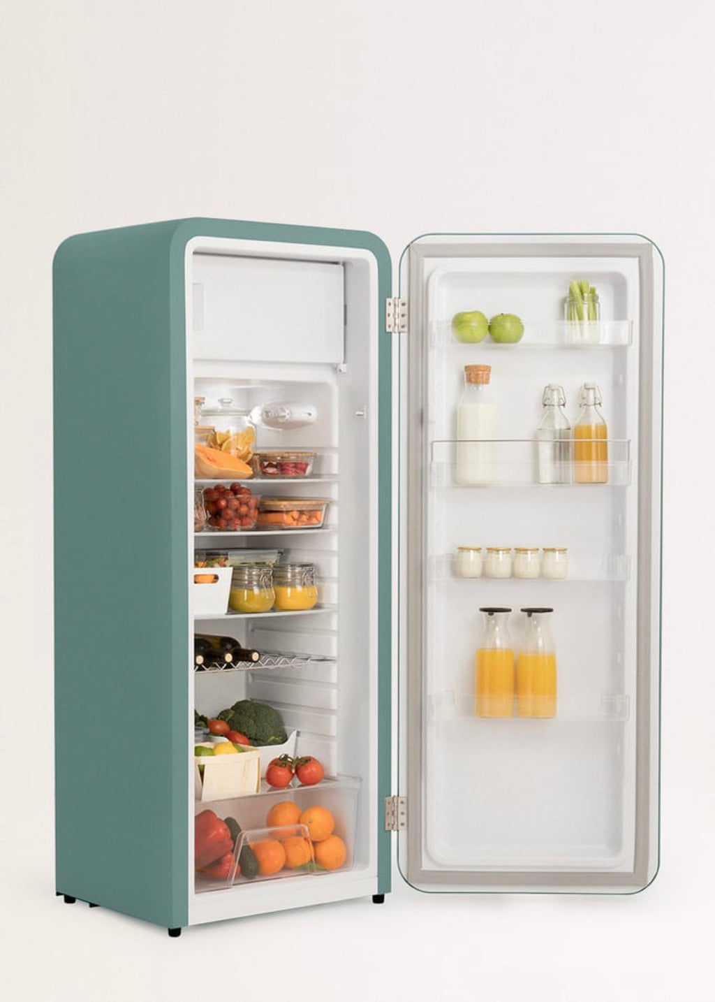 Fridge Retro 281L - Frigorífico De Estilo Retro - Sage# Plata