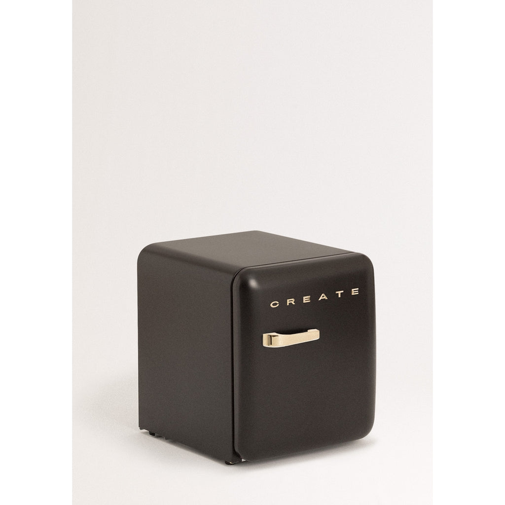 Retro Fridge 48L - Réfrigérateur Rétro - Noir Poignées Or