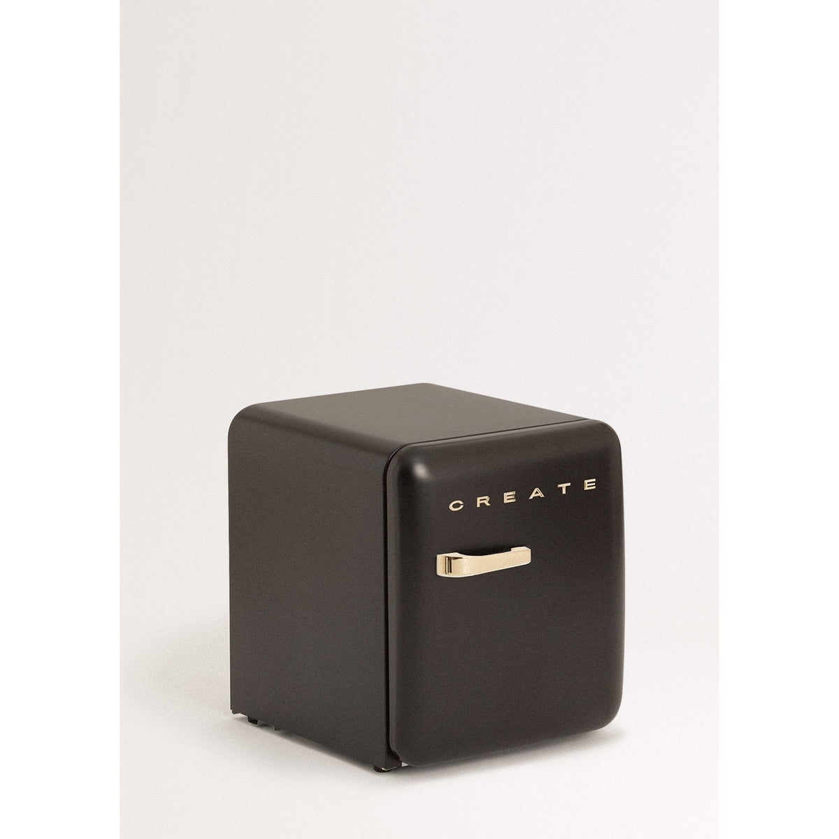 Retro Fridge 48L - Réfrigérateur Rétro - Noir Poignées Or