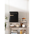 Retro Fridge 48L - Réfrigérateur Rétro - Noir Poignées Or