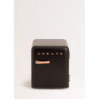 Retro Fridge 48L - Retro Refrigerator - Black with Rose Gold Handles