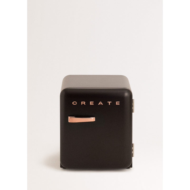 Retro Fridge 48L - Retro Fridge - Black Rose Gold Handles