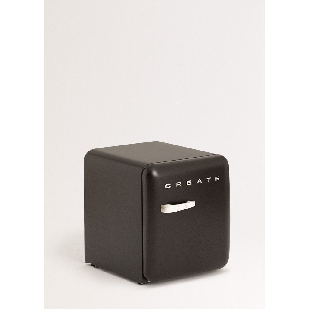 Retro Fridge 48L - Retro Refrigerator - Black Marble Handles