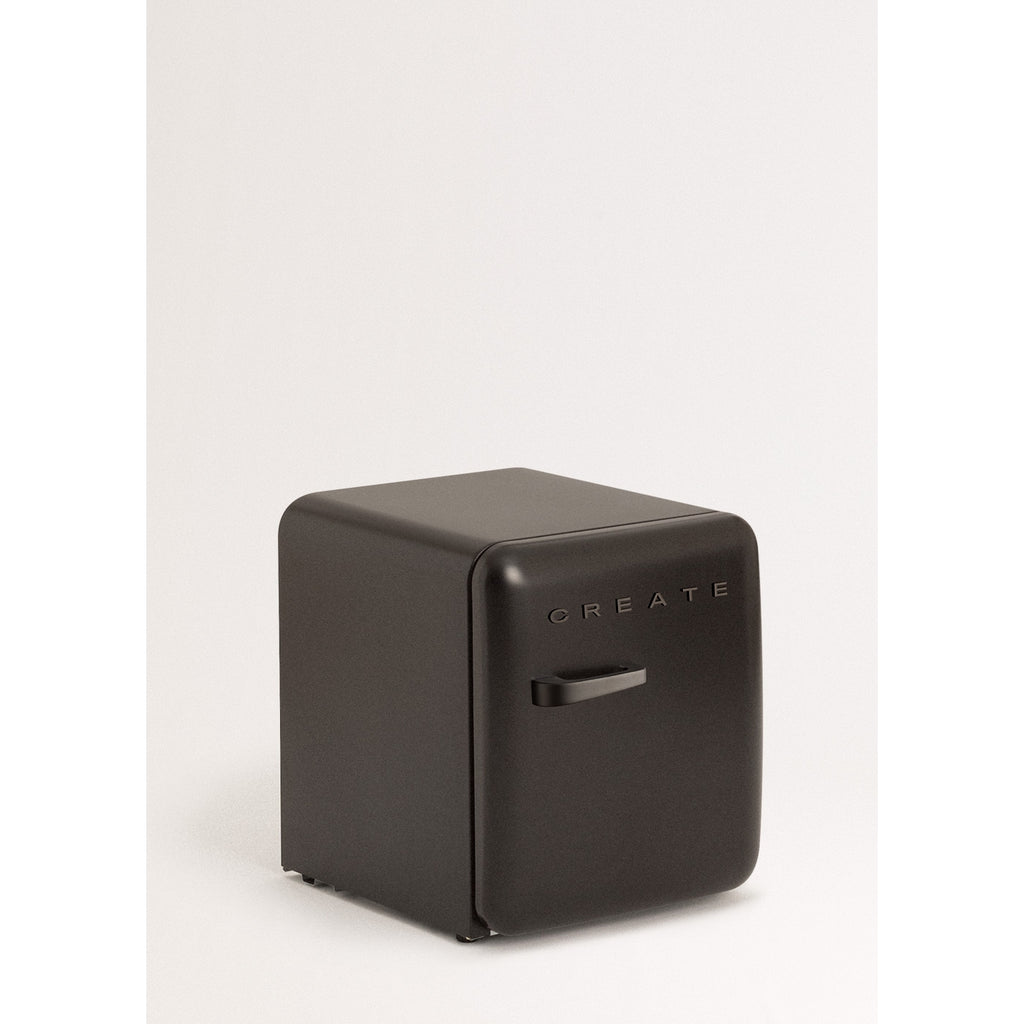 Retro Fridge 48L - Retro Refrigerator - Black with Black Handles