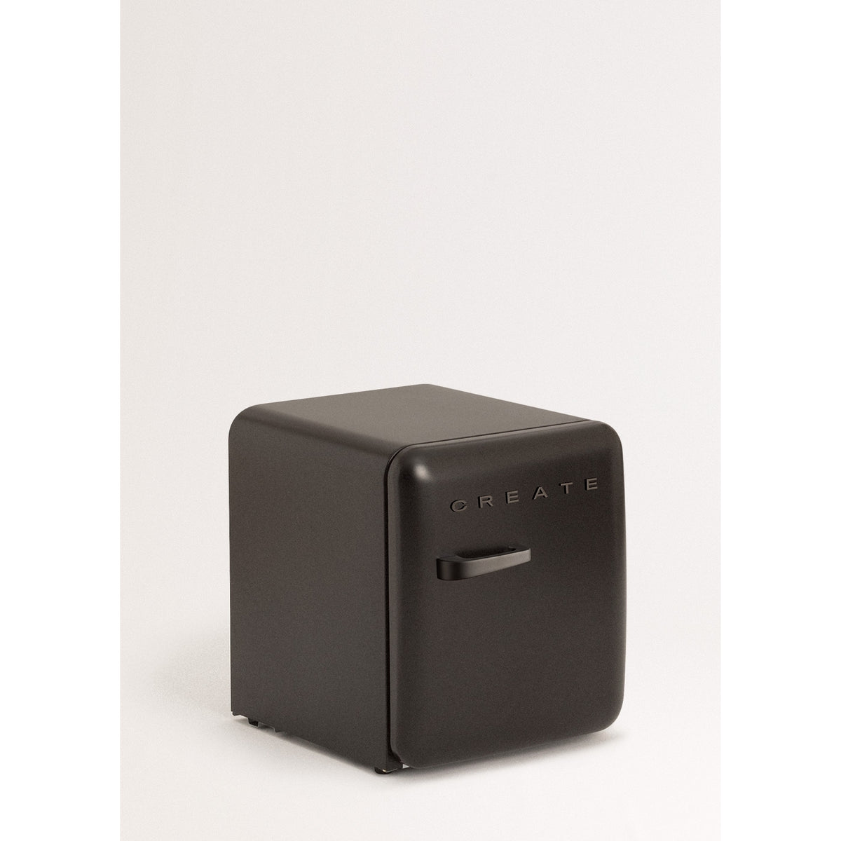 Retro Fridge 48L - Retro Refrigerator - Black with Black Handles