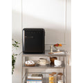 Retro Fridge 48L - Retro Refrigerator - Black with Black Handles