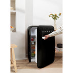 Retro Fridge 107L - Réfrigérateur Rétro - Noir Poignées Marbre