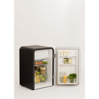 Retro Fridge 107L - Réfrigérateur Rétro - Noir Poignées Bois