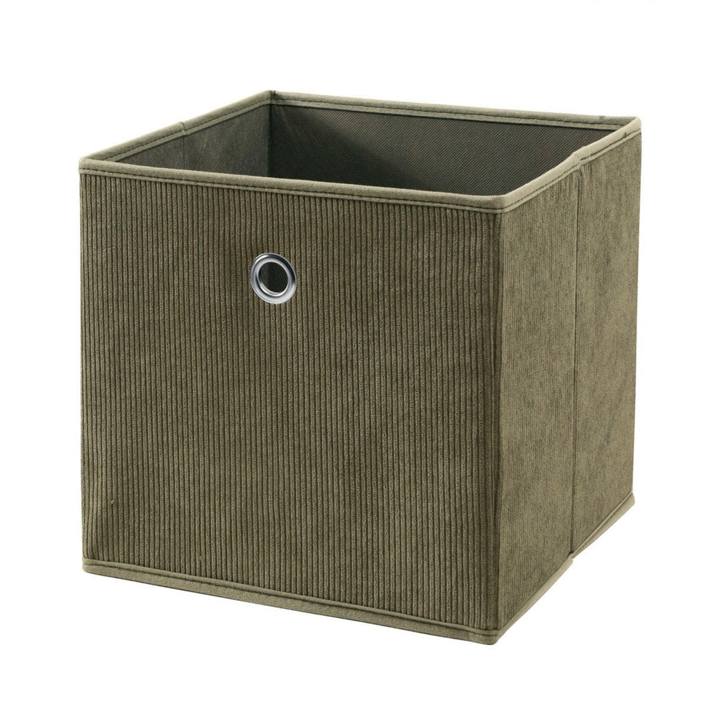 Cube Pliable Tissu Velours Côtelé Kaki - Vert Kaki