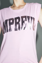 Le T-Shirt Robbie Foil En Coton Rose Fabriqué Au Portugal