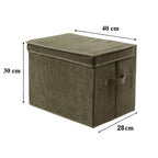 Boîte Rangement Haute Avec Couvercle Tissu Velours Côtelé Kaki