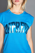 Le T-Shirt Robbie Foil En Coton Bleu Fabriqué Au Portugal