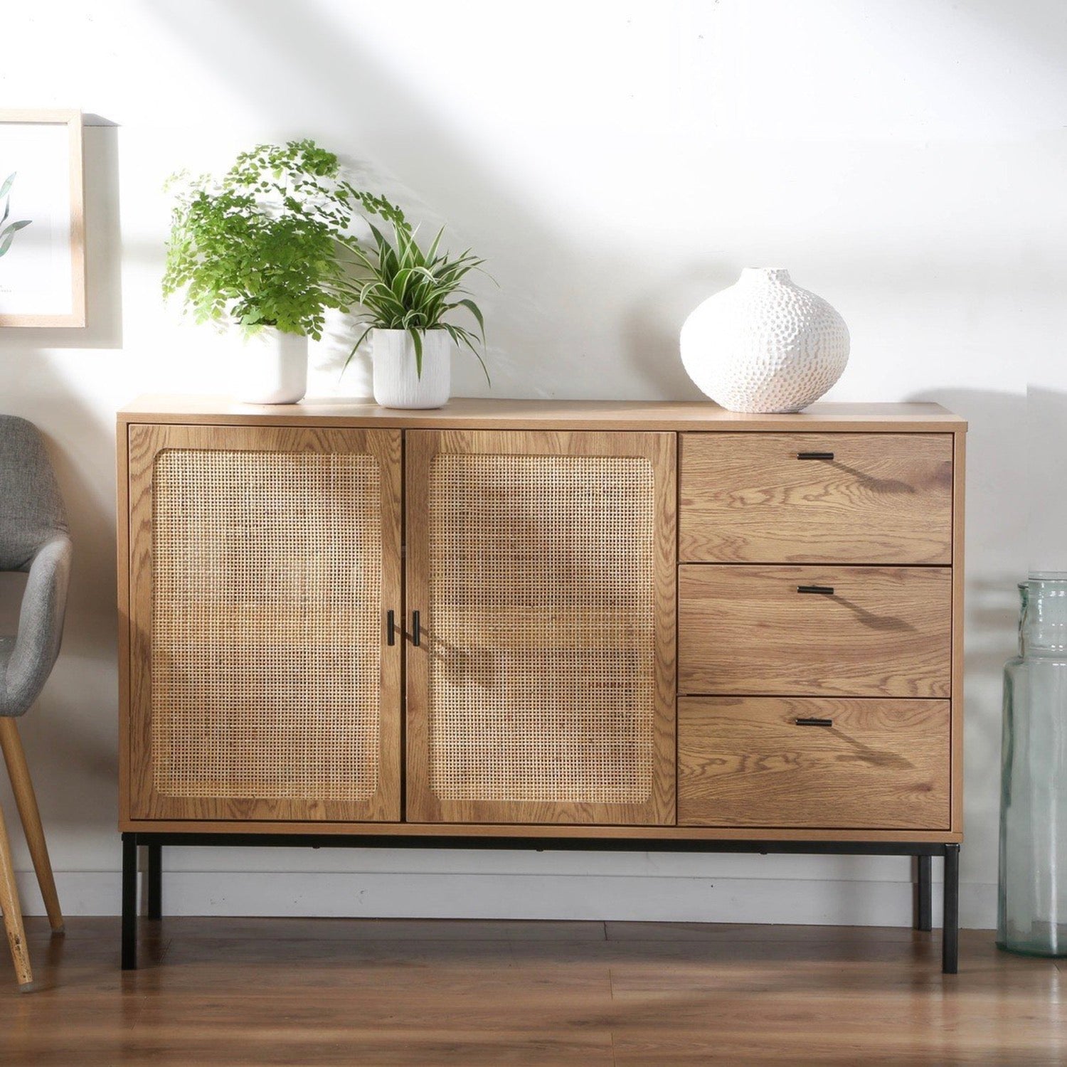 Jaya - Sideboard 3 Drawers / 2 Doors - Rattan