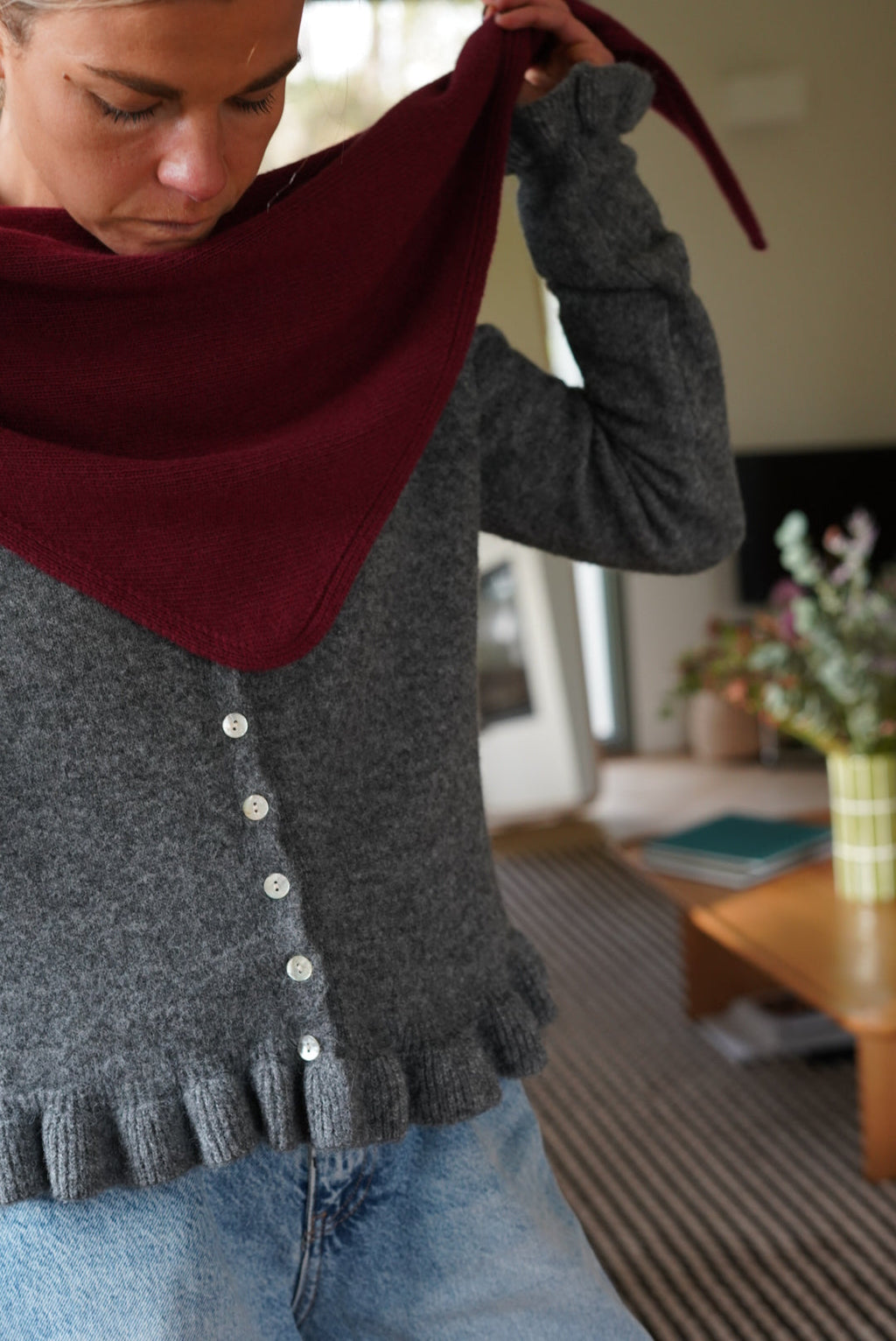 Max Maille Burgundy Scarf