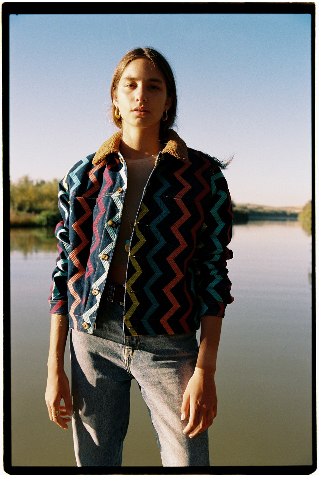 Robe Denim Zig Zag