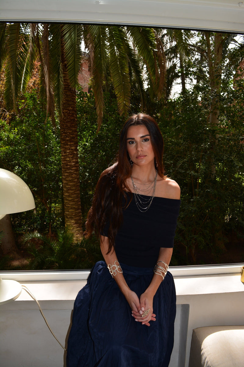 Multi Cleopatra Long Plata Necklace
