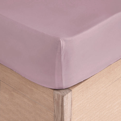 Fitted Sheet (With Elastic) - Pure - 100% Cotton Percale - Mauve