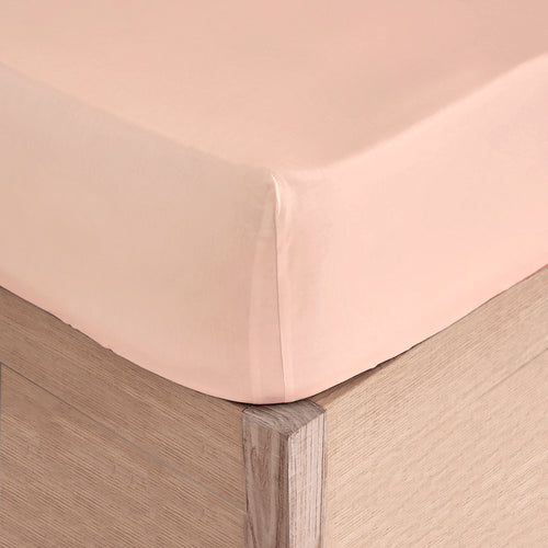 Fitted Sheet (With Elastic) - Pure - 100% Cotton Percale - Powder Pink