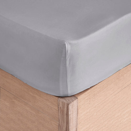 Fitted Sheet (With Elastic) - Pure - 100% Cotton Percale - Fog
