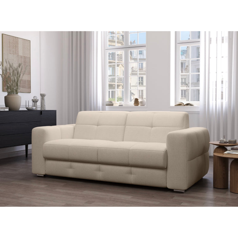 Canapé 3 Places Convertible Avec Ouverture Express En Tissu - Chester - Beige