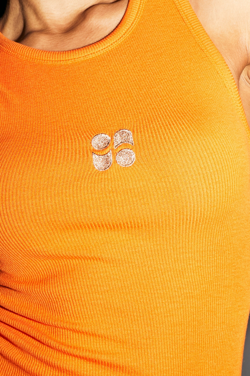 Théo Ribbed Knit Top Made In Portugal - Orange