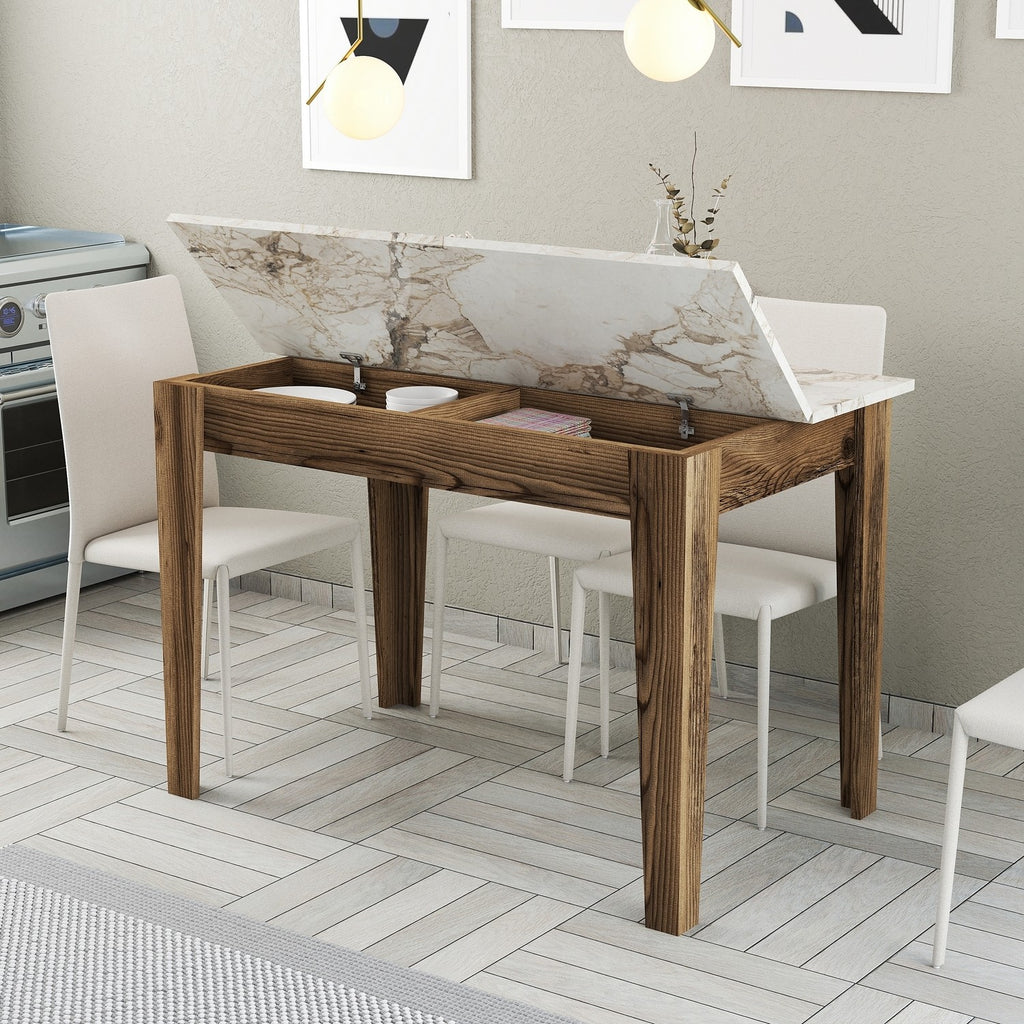 Tables De Cuisine Kiev 506 - Noyer / Blanc
