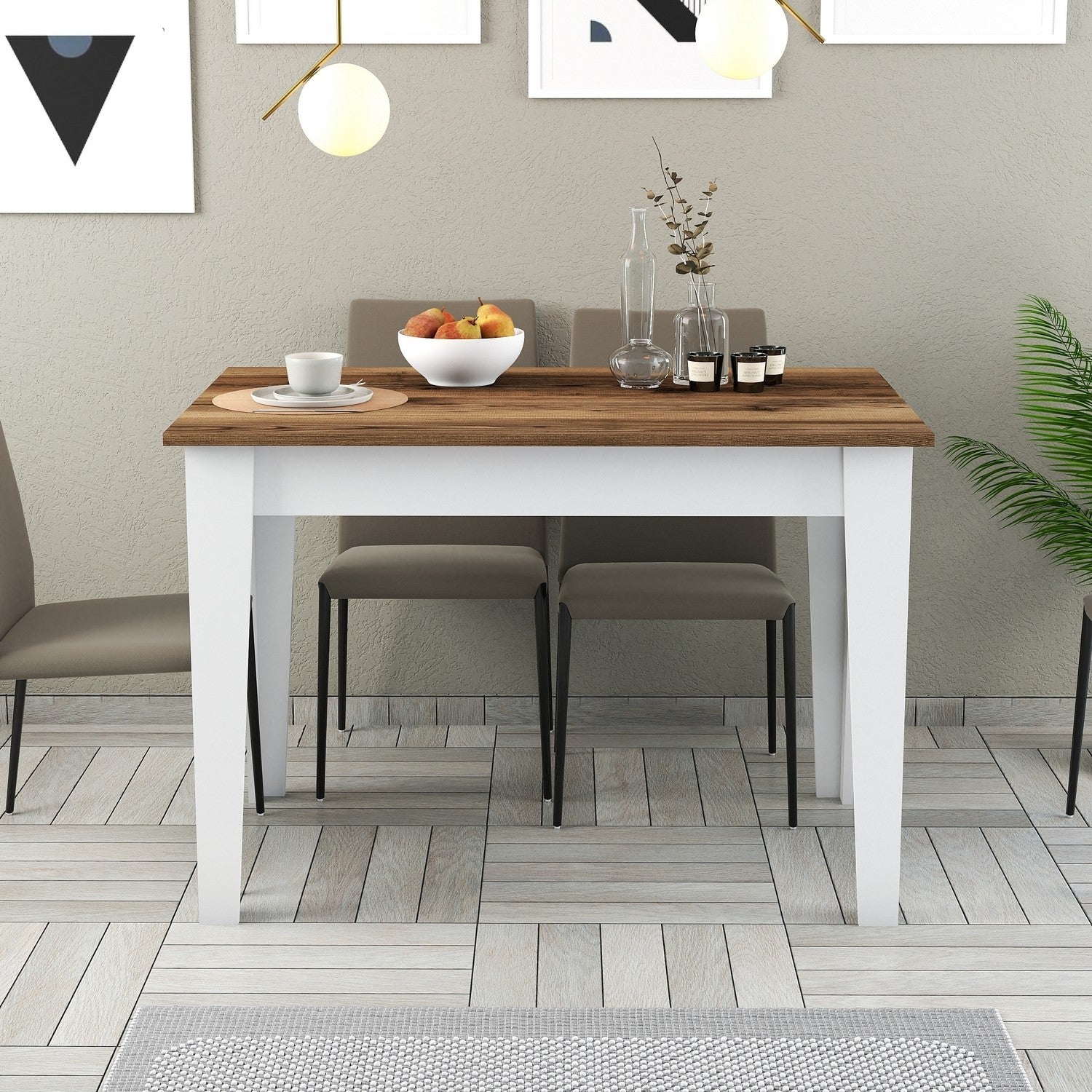 Tables De Cuisine Kiev 511 - Noyer / Blanc