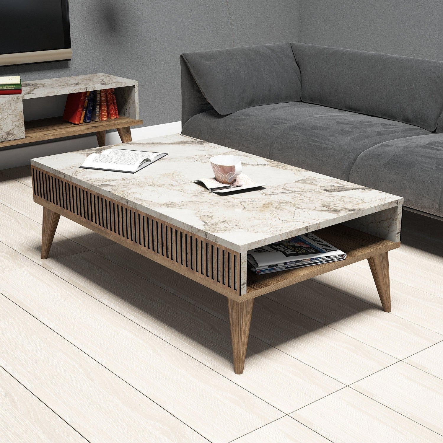 Tables Basses Milan - Noyer / Blanc