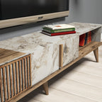 Meubles Tv Milan - Noyer / Blanc