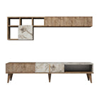 Meubles Tv Milan - Noyer / Blanc