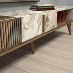 Meubles Tv Milan - Noyer / Blanc