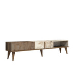 Meubles Tv Milan - Noyer / Blanc