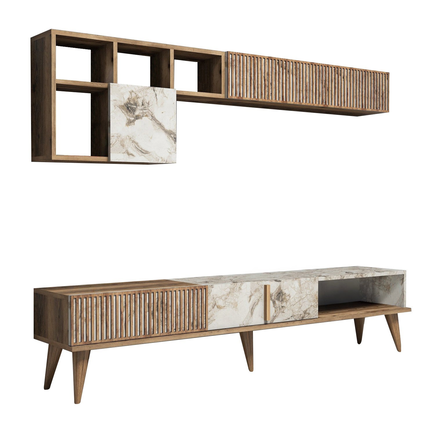 Ensembles De Meubles De Salon Milan - Noyer / Blanc