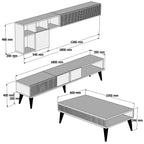 Ensembles De Meubles De Salon Milan - Noyer / Blanc