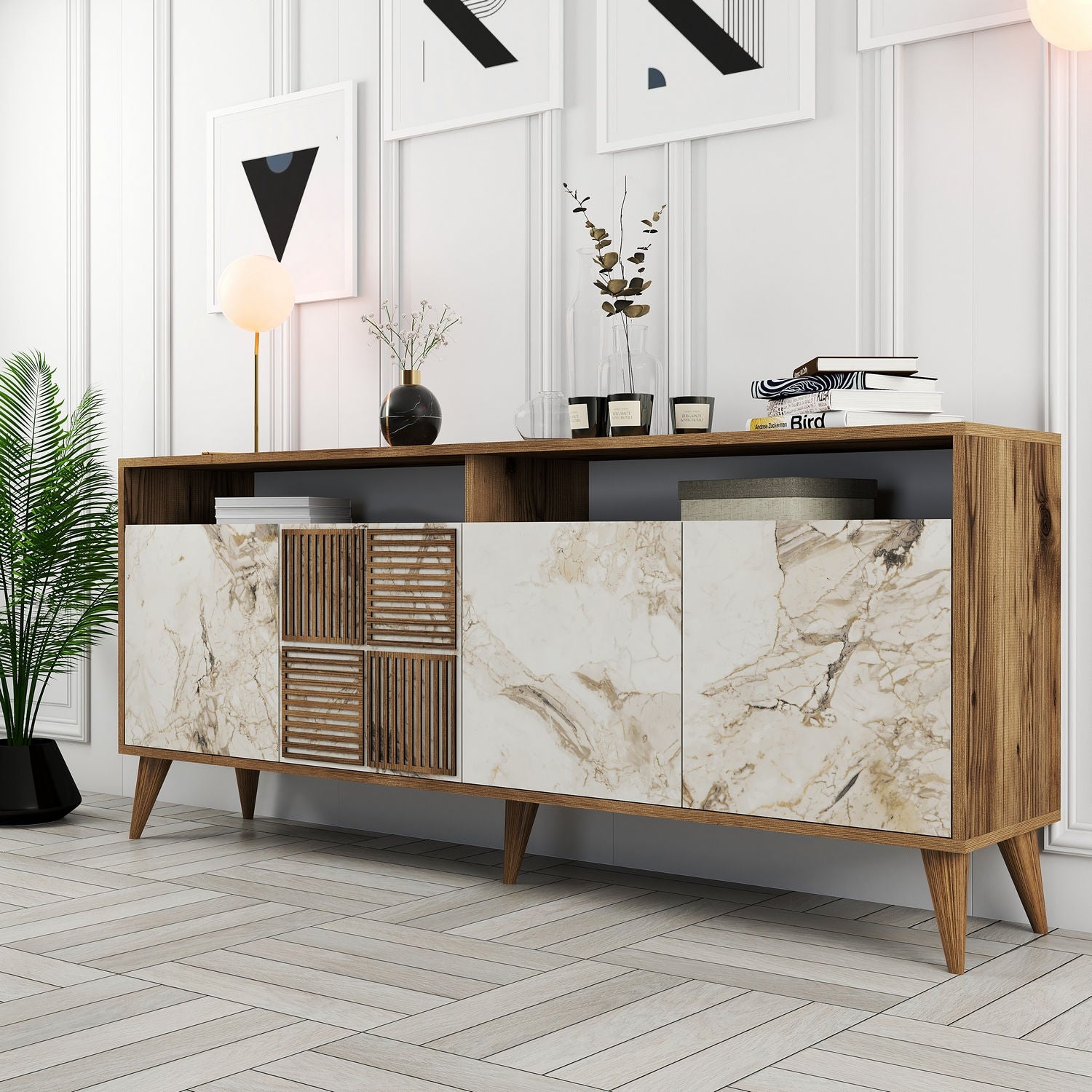 Consoles Milan - Noyer / Blanc