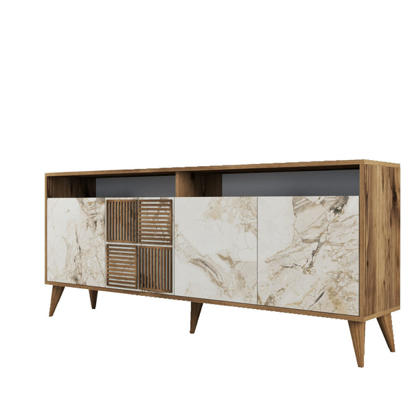 Milan Console - Walnut / White