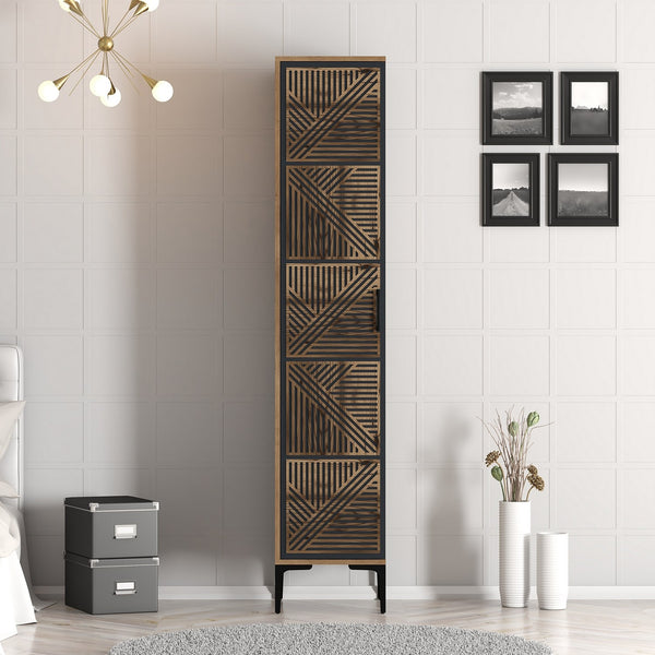 Kumsal P Wardrobe - Walnut / Anthracite