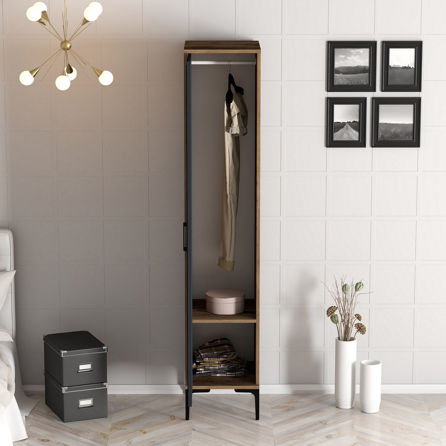 Armoires Kumsal P - Noyer / Anthracite