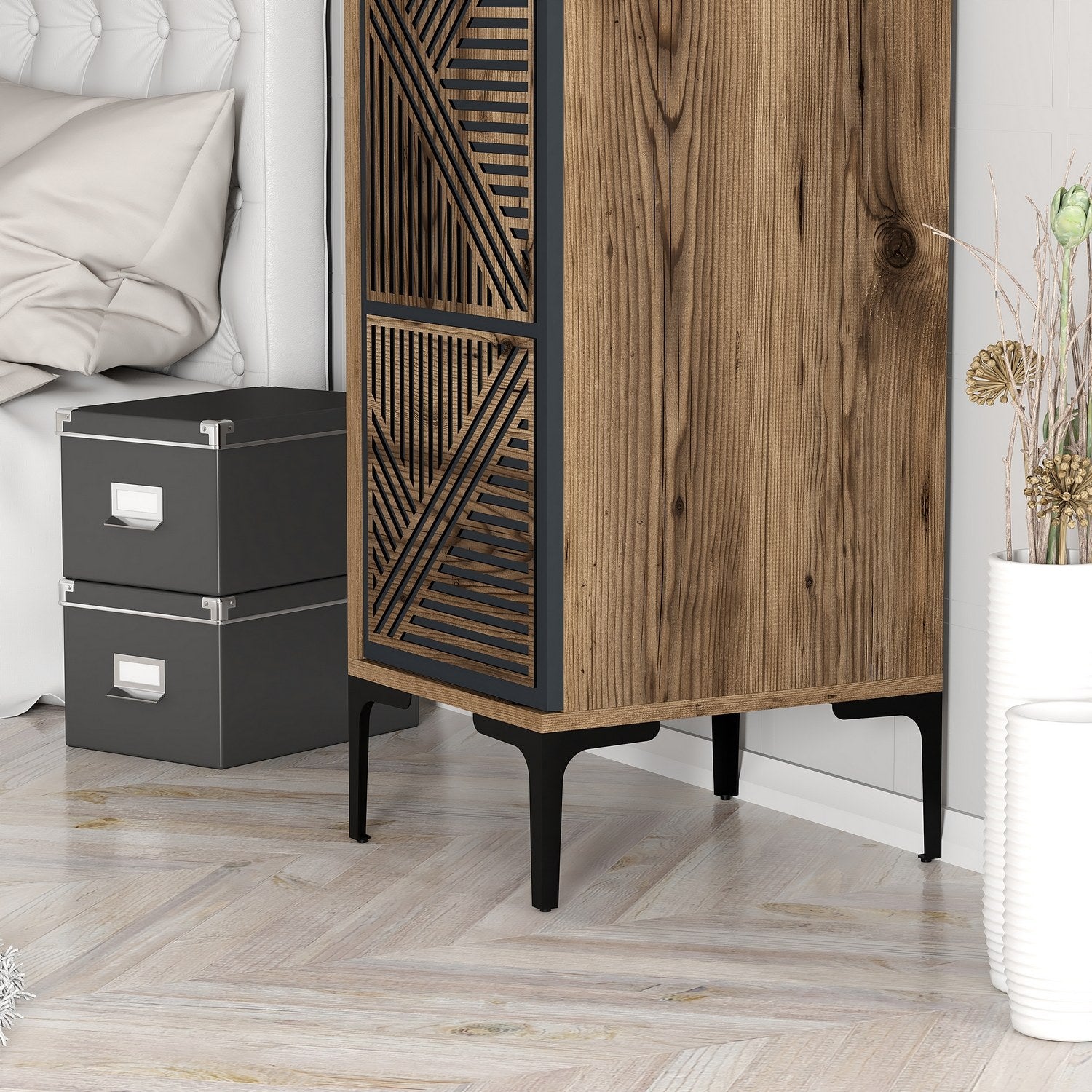 Armoires Kumsal P - Noyer / Anthracite