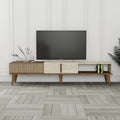 Meubles Tv Milan - Noyer / Travertin