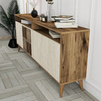 Consoles Milan - Noyer / Travertin